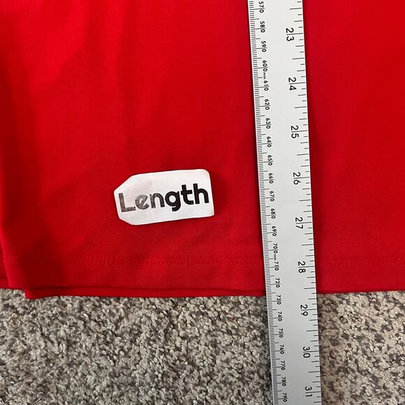 Susan Graver Women's 1X Red Sheer Sleeve Tie Detail V-Neck Tunic Elegant Blouse - Picture 12 of 13